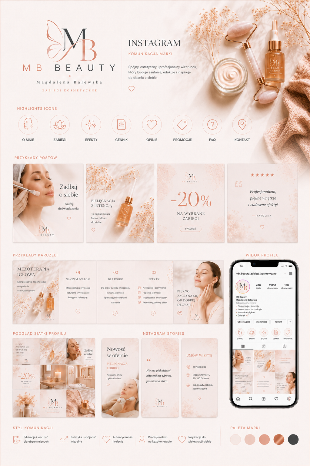 System komunikacji Instagram MB Beauty