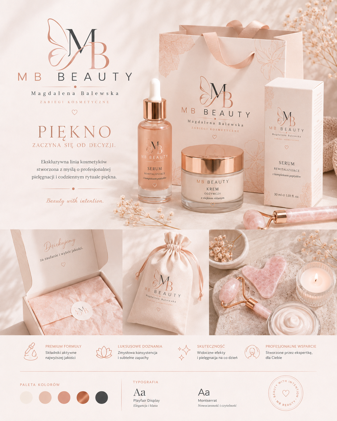 Koncepcja opakowań kosmetyków MB Beauty