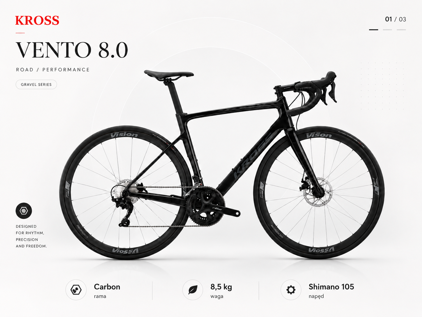 KROSS Vento 8.0 Graphite Black, premium karta produktowa